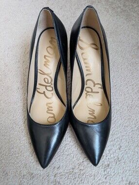 Sam Edelman Hazel High Heel Pumps, Black Leather, Size 6.5 Wide
